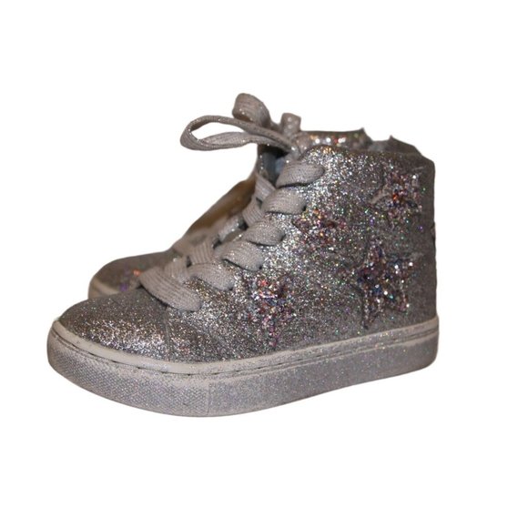 Steve Madden Other - Steve Madden Kids Glitter Star Sneakers 10 HighTop